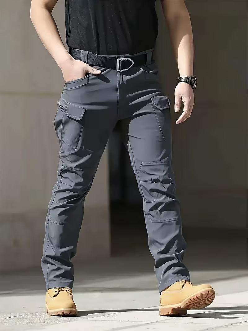 מכנסי קרגו טקטיים לגברים - אפור